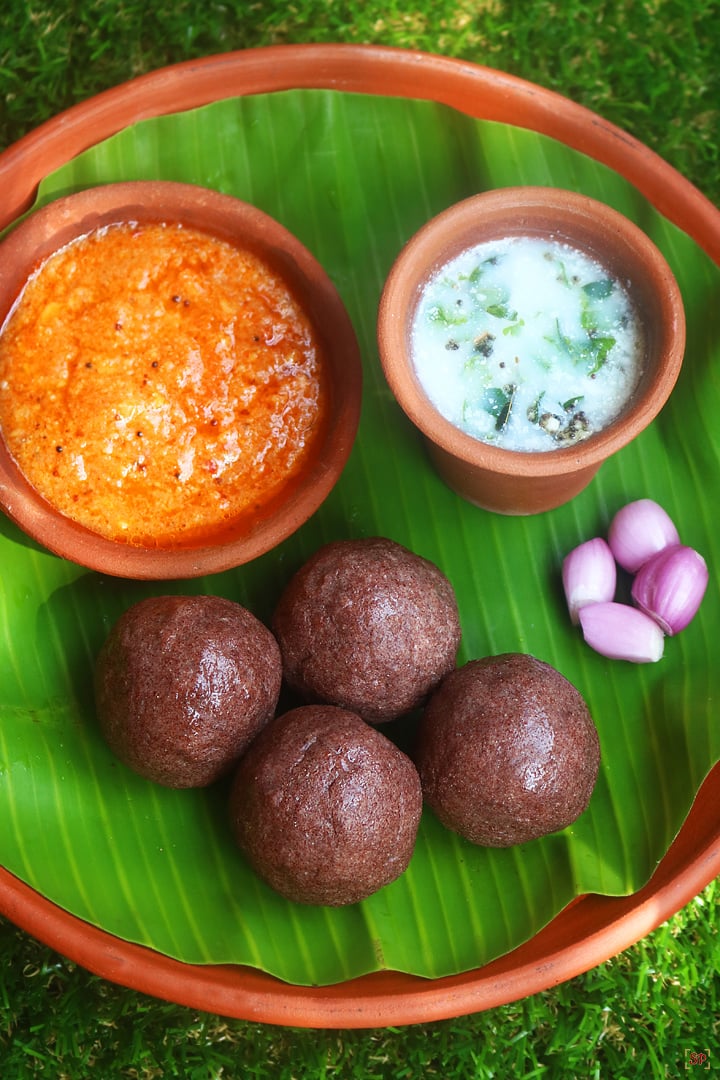 Ragi Mudde with Sambar